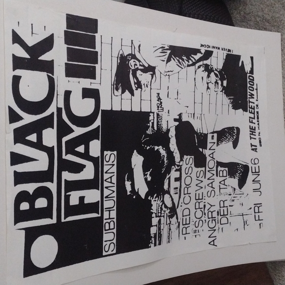 BLACK FLAG Punk Band poster from the show at the fleetwood in Redondo beach CA - Picture 4 of 8